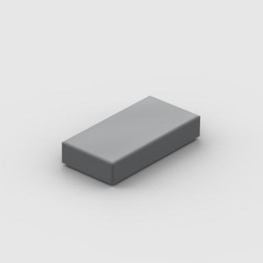 TCM BRICKS Dark Bluish Gray 1x2 Smooth Flat Tile - 100 Pieces - Compatible With LEGO 3069