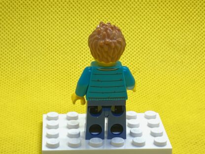 LEGO Minifigure Male with Purple Shirt, Dark Turquoise Jacket, Dark Blue Legs and Medium Nougat Hair - Image 3