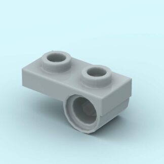 LEGO Part Plate, Modified 1 x 2 with Pin Hole on Bottom Light Bluish Gray