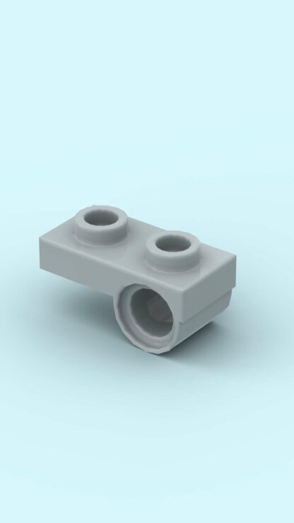 LEGO Part Plate, Modified 1 x 2 with Pin Hole on Bottom Light Bluish Gray