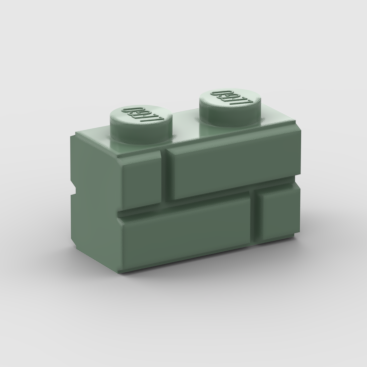 arve Dempsey Udtømning LEGO Part Sand Green Brick, Modified 1 x 2 with Masonry Profile - Brick Land