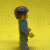 LEGO Minifigure Suit Jacket Buttoned with Red Tie, Dark Bluish Gray Legs, Dark Brown Smooth Hair - Image 2