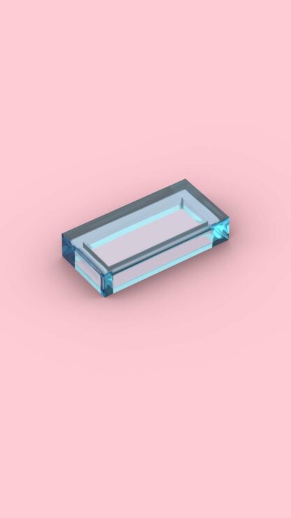1x2 tile no groove Trans Light Blue
