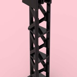 LEGO Part Support 2 x 2 x 10 Girder Triangular Vertical - Type 4 - 3 Posts, 3 Sections Black