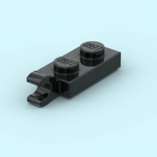 Black Plate, Modified 1 x 2 with Clip on End (Horizontal Grip)