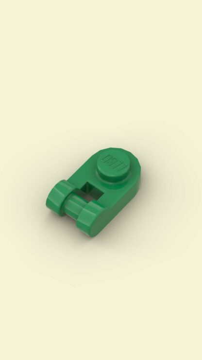 Green Plate Round 1 x 1 with Bar Handle on Side