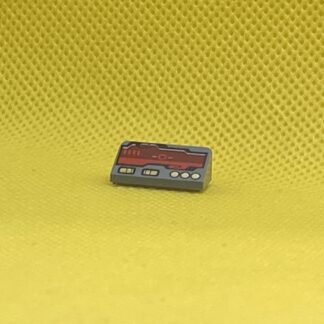 LEGO Part Slope 30 1 x 2 x 2/3 with Dark Red Horizon Screen and Gold Switches and Buttons Pattern